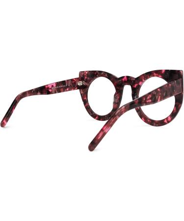 Zeelool Ophelia VFP0290 Women's Vintage Oversized Thick Cat Eye Blue Light Blocking Glasses in Red-Tortoise - Buy Online on GoSupps.com
