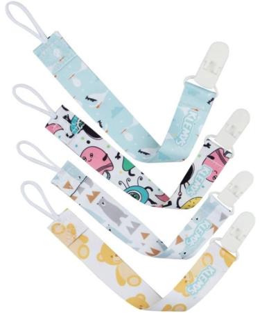 Klemys Baby Pacifier Clips 4 Pack Binky Paci Holder and Leash Unisex for Boys and Girls Fits for Most Pacifier Binkie Styles & Baby Teethers & Toys and Gift Universal Fit - Buy Online on GoSupps.com
