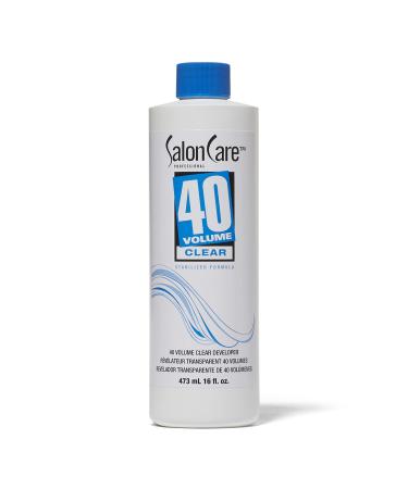 Salon Care 40 Volume Clear Developer Maximum Lift Stabilized Formula for Consistent Predictable Results Superior Gray Coverage 16 Ounce