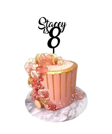 Custom Personalised Birthday Cake Topper Acrylic Cake Topper Came And Age Cake Topper (GLITTER GOLD)