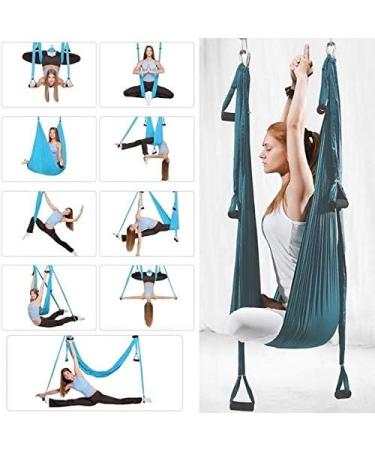 Maxwelly Aerial Yoga Swing Hammock Sling - Pink/Green | Gym & Home Fitness Tool - Buy Online on GoSupps.com