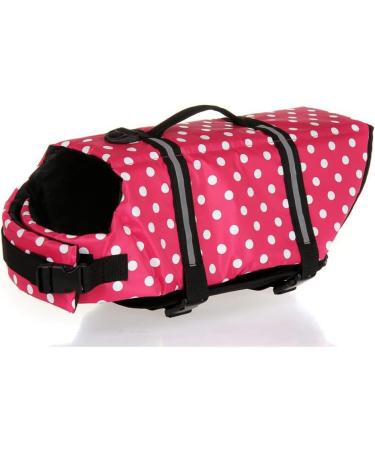 Shop Shtgoi Dog Chest Reflective Lifeguard Vest - Safety Swim Suits for Small Dogs - Pink Dotted XS for Water Activities - Buy Online on GoSupps.com