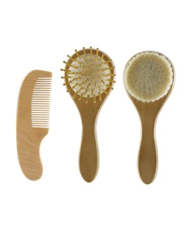 FRCOLOR 3pcs Bath Brush Set Baby Bath Brush Scalp Scrubber Combs for Kids Shower Brush Comb Handle Shower Brush Body Scrub Shower Brush Baby Hair Brush Comb Woolen Brush Baby Comb Wooden