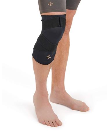 Tommie Copper Pro-Grade Compression Knee Sleeve  Unisex  Men & Women  Adjustable Ultimate Support Sleeve  Integrated Straps for Knee Stability & Muscle Support - Black  Medium Medium Black