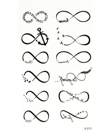 Mini Tattoos 2 Sheets - Anchor Heart Bird Eight Infinity Lines Cartoon Art Stickers - Waterproof Temporary Body Fake Tattoo for Men Women Teens - Buy Online on GoSupps.com