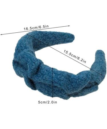 Winter Knitted Headband Wide Crochet Hairband Fashion Hair Hoop Hair Accessories for Women and Girls 1 Piece Dark blue - Buy Online on GoSupps.com