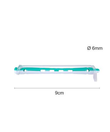 Poniks Constant Waves Wickler - Small Cold Wash Curlers for Permanent Waves | 6mm 12 Pieces Turquoise & White - Buy Online on GoSupps.com