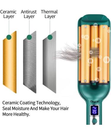 3 Barrel Curling Iron Professional Hair Waver for Women Tourmaline Ceramic Curling Wand Beach Wavy Curler With LCD Display Triple Barrel Hair Curler for Short Long Hair 16mm - Buy Online on GoSupps.com