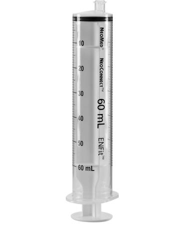 NeoMed at Home 60mL Bolus Reusable O-Ring Syringe with ENFit - Box of 10 - 200 Uses per Box
