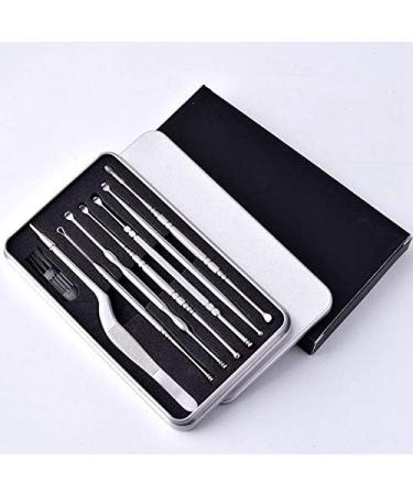 rumoe Silver 7Pcs Stainless Steel Ear Pick Spoon Ear Wax Cleaner Health Curette Ear Earwax Remover Cleaning Selection Tools - Buy Online on GoSupps.com