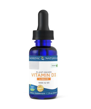 Nordic Naturals Liquid Vitamin D3 1000 IU Lichen Cholecalciferol Vegan Drops 30 ml Soy Free Gluten Free Non-GMO
