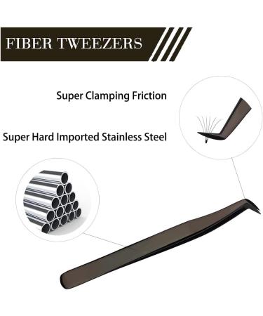 UM Fiber Tip Lash Tweezers for Eyelash Extensions - Volume Boot Tweezers in Black - Buy Online on GoSupps.com