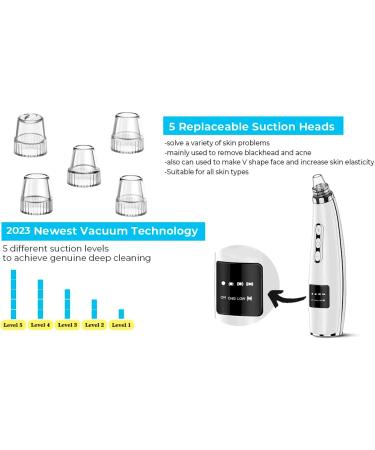 2023 Tunbot Blackhead Remover Vacuum Cleaner - Rechargeable Facial Extractor Tool with 5 Suction Power & Probes for Acne-Prone, Oily, Dry Skin - Buy Online on GoSupps.com
