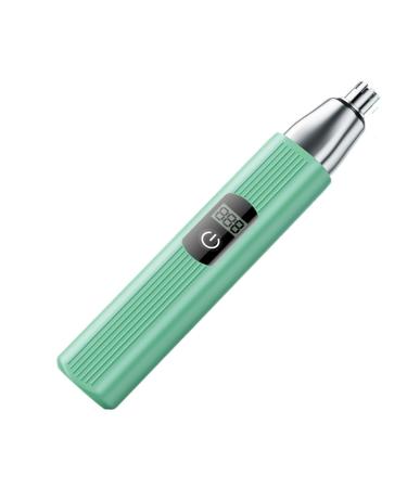 Nose Hair Trimmer Rechargeable Painless Ear and Eyebrow Trimming Tool Double Edge Blade Easy to Clean with Power Indicator Suitable for Men Women(Color:Green)
