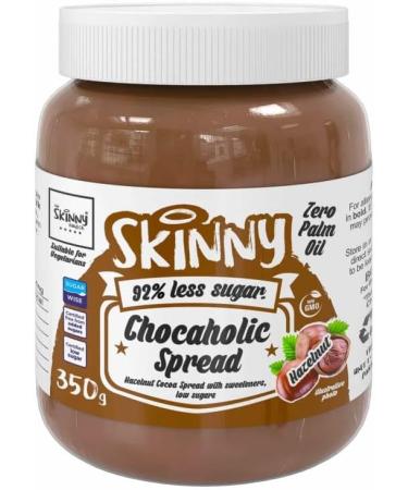 The Skiny Food Co Chocaholic Spread 350g - The Totally Amazing Low Sugar Zero Palm Sugar And Guilt Free Skiny Chocaholic Hazelnut Cocoa Spread - Pack of 4 - Buy Online on GoSupps.com