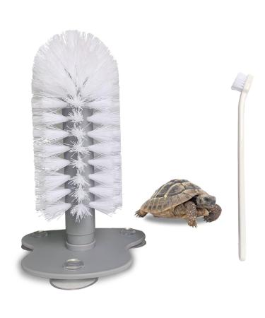 Turtle Brush with Suction Cup Turtle Shell Cleaning Brush Mini Sea Turtle Shell Removal Mud Care Brush Pet Turtle Supplies with Small Pet Toothbrush
