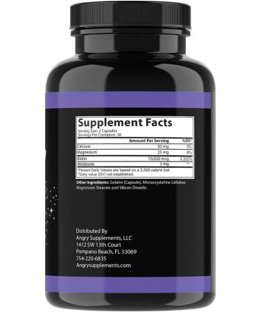 Angry Supplements Hair Envy PM Nighttime Beauty & Relaxation Formula for Women with Melatonin Biotin Calcium & Magnesium Supports Hair Health & Restful Nights 60 Capsules (1-Bottle) - Buy Online on GoSupps.com