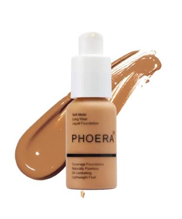 Glamza PHOERA Foundation Concealer Makeup Full Coverage Matte Brighten Long Lasting UK (106 WARM SUN) - Buy Online on GoSupps.com
