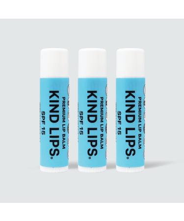 Kind Lips Organic Mineral based Sunscreen SPF 15 Lip Balm with Zinc Oxide Reef Friendly Nourishing Soothing Lip Moisturizer for Dry Cracked Chapped Lips Made in USA Pack of 3 3 Count