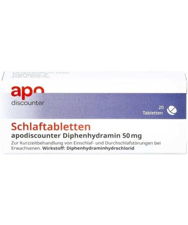 Buy Apodiscounter Diphenhydramine 50mg Sleeping Pills - 20 Pcs - Fast International Shipping - Buy Online on GoSupps.com