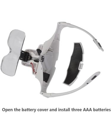 BUYGOO Magnifying Glasses with Light Head Mount Magnifier Lunette Loupe Avec Lumiere 2 LED Magnifying Glasses Headset Additional Headstrap for Close Work Jewelry Work Watch Repair Reading Aid - Buy Online on GoSupps.com