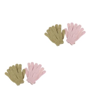 FRCOLOR 4 Pairs Korean exfoliating mitt Korean Body Scrub Scrubber Gloves Shower Mitten Body Brush Scrubber Rayon mitt Exfoliating Bath Gloves wash Gloves Five Fingers Mx2pcs