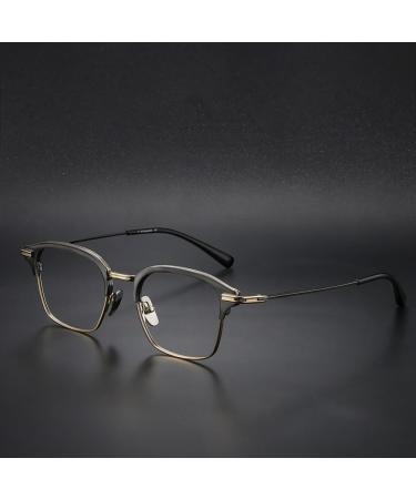 NYASAA Pure Titanium Square Frame Reading Glasses for Men - Fashion Blue Light Blocking Eyeglasses HD Clear Lenses 2.50x Gold - Shop Internationally - Buy Online on GoSupps.com