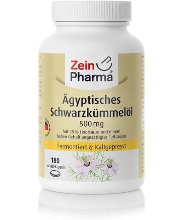 Zeinpharma Egyptian Black Cumin Oil Softgel Capsules 500mg - 180 Natural Cold Pressed Nigella Sativa Capsules for Immune Support & Wellness - Buy Online on GoSupps.com