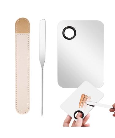 3PCS Makeup Spatula Korean Set Stainless Steel Make Up Palettes and Spatula Makeup Mixing Palettes Cosmetic Spatula Tool Foundation Palette Spatula Kit 3 Pack