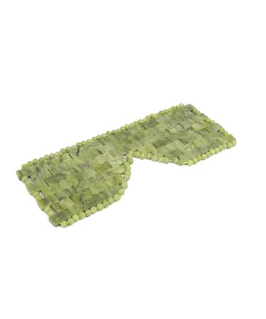Jade Eye Mask Large Facial Cooling Mask with 100% Real Jade for Hot & Cold Therapy Green Jade Facial Eyes Sleeping Mask Relief Eye Cover