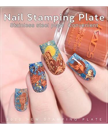 KADS Nail Stamping Plate Chinese Style Nail Art Stamp Template bamboo Lotus DIY Image Template Manicure Stamping Plate Stencil Tools (CN027) - Buy Online on GoSupps.com