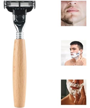 Safety Wood Handle Double Edge Shaver - Portable & Reusable Beard Cleaning Tool for Men & Women - Buy Online on GoSupps.com