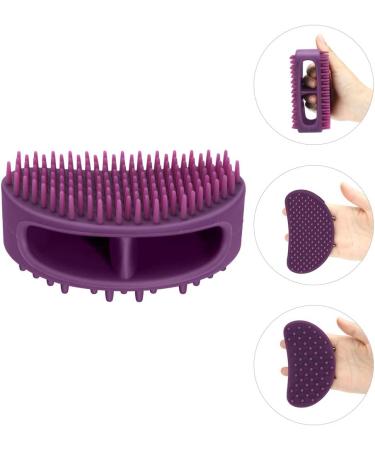 Famobest Soft Silicone Dog & Cat Grooming Brush | Pet Bath & Massage Tool for Short or Long Hair | Slicker Shedding Brush for All Sizes | Purple - Buy Online on GoSupps.com