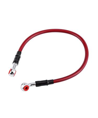 Brake Oil Hose Line Universal Motorcycle Brake Oil Hose Fuel Hose Line Connector Stainless Steel Braided (45CM red)