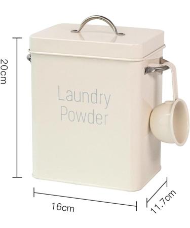 Laundry Powder Bin Washing Powder Storage Tin with Scoop Airtight Lids Laundry Detergent Powder Storage Box Laundry Room Accessories Beige - Buy Online on GoSupps.com