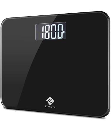 Etekcity High Precision Digital Body Weight Bathroom Scale with Ultra Wide Platform and Easy-to-Read Backlit LCD, 440 Pounds Digital Scale Black