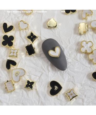 Pearl Nail Charm Seashell Heart Four Leaf Clover Nail Jewelry Elegant Gems for Women Craft DIY Manicure Acrylic Nails Decoration Accessories - Buy Online on GoSupps.com