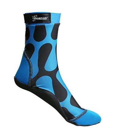 Seavenger SeaSnugs Tall Beach Socks for Soccer Blue Waves Large