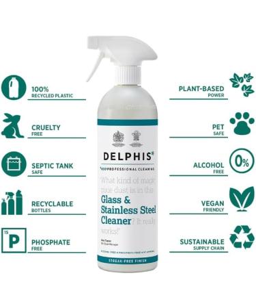 Case of 6 x Delphis Eco Professional Glass and Stainless Steel Cleaner Spray 700ml - Buy Online on GoSupps.com