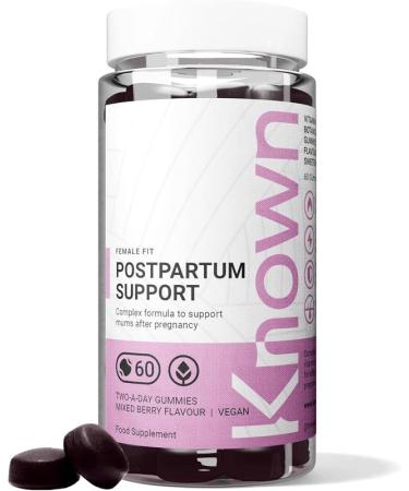 Known Soutien Post-Partum Gummies Saveur Fruits Rouges Compl ment Gommes V gan Multivitamines avec Fer Biotine Choline & Vitamines R cup ration Post-Grossesse & nergie Cure 1 Mois