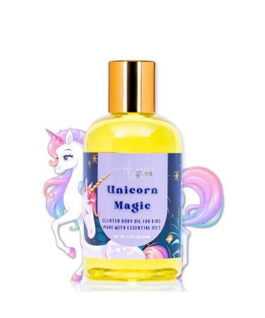 Kids Body Oil Unicorn Magic | Lightweight Jojoba Oil Moisturizer for Delicate & Sensitive Skin | Sweet Cotton Candy Scent Non-Greasy Paraben-Free | Gentle Daily Hydration 4 oz Unicorn Magic 4 Fl Oz (Pack of 1)