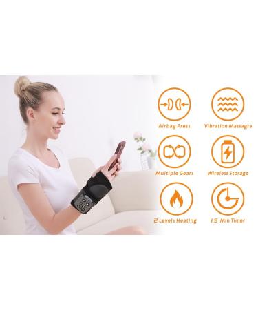 Carpal Tunnel Wrist Brace & Electric Massage Therapy | Hand Massager with Vibration Compression & Heating for Pain Relief & Tendonitis - Buy Online on GoSupps.com