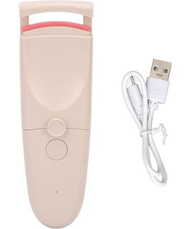 Heated Eyelash Curler USB Chargeable Portable Lasting Salon Home Apricot with 2 Gears Temperature Control - Buy Online on GoSupps.com