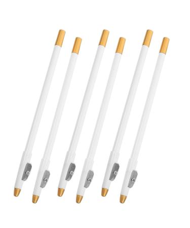 BESTYASH Lot de 6 Crayons Sourcils Multifonctionnels en Bois Blancs avec Taille-Crayon Int gr Crayons Eyeliner Fins Waterproof Longue Tenue pour Maquillage Pr cis des Sourcils Yeux
