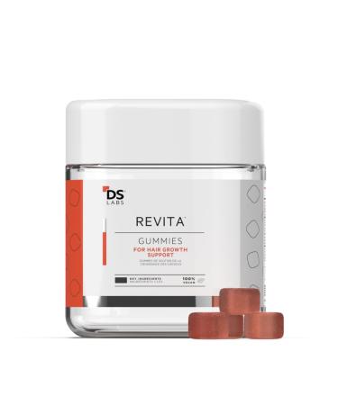 DS Labs Revita Hair Vitamin Gummies - Support for Thicker Fuller Looking Hair With Biotin Zinc Vitamin D Iron Magnesium & Melatonin Vegan Gluten-Free Gelatin-Free 60 Gummies