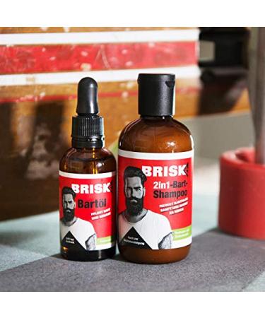Brisk Bart Limited Edition Gift Set - Premium Beard Oil Shampoo & Stylish Wooden Comb | Perfect Grooming Gift for Him - Buy Online on GoSupps.com
