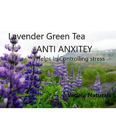 V DELA Naturals -Lavender Green Tea Whole Leaf with lemongrass | Decaf Tea for Distress Mind | 100 Gram - 150 Cups | (100grm) - Buy Online on GoSupps.com