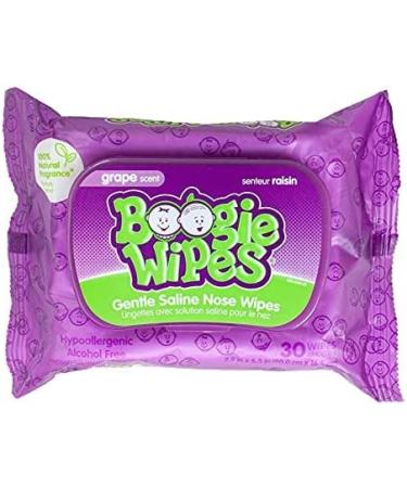 Boogie Wipes Natural Saline Wipes - Great Grape Scent for Stuffy Noses, 30 Count - Buy Online on GoSupps.com