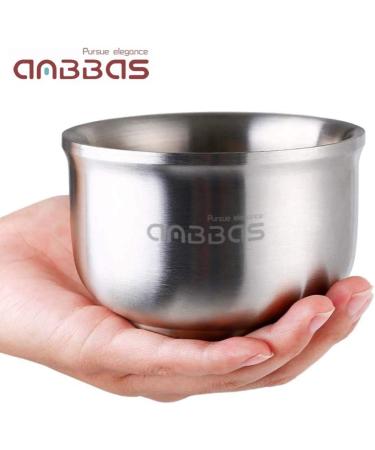 Anbbas 4.1" Lathering Foam Shaving Bowl - 3-Layer Heat Preservation Food-Grade 304 Stainless Steel Mug for Men s Close Shave - Buy Online on GoSupps.com