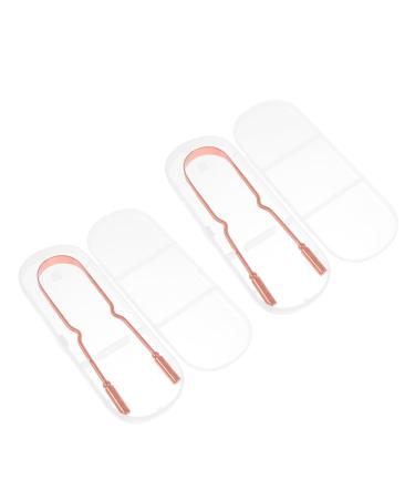 NOLITOY Practical Mouth Brush and Scraper Scrappers for Cleaning Toothbrush Household Squeegees Scraper Brush Travel Board Stainless Steel Copper